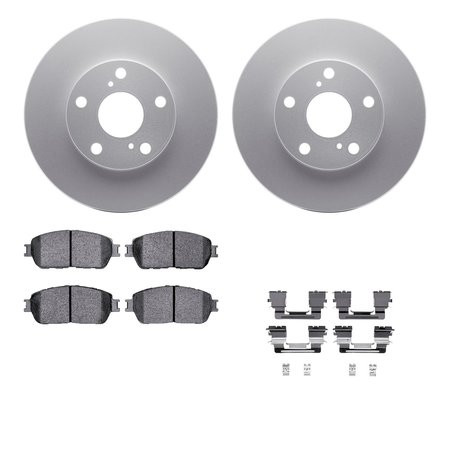 DYNAMIC FRICTION CO 4412-76012, Geospec Rotors with Ultimate Duty Performance Brake Pads includes Hardware Silver 4412-76012